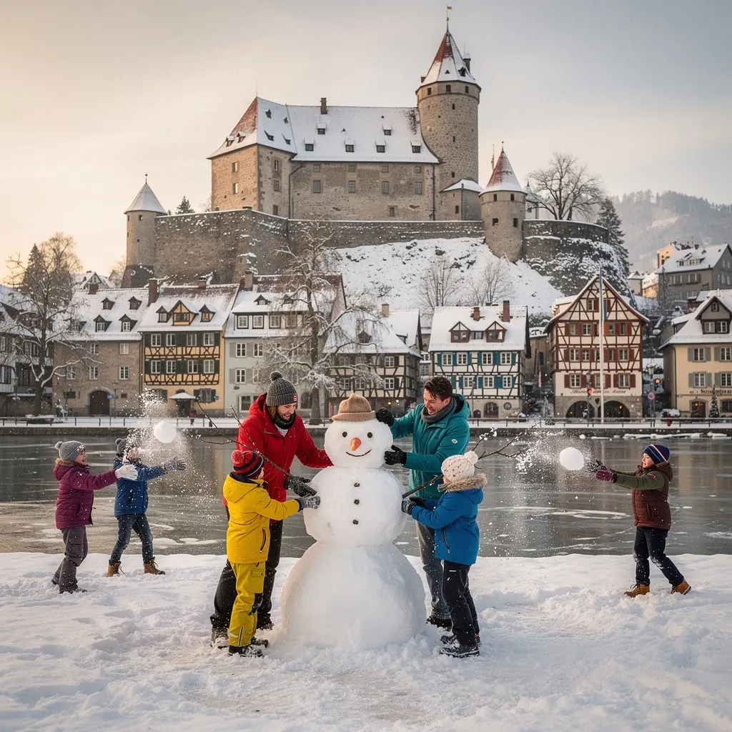 Gemütliche Gassen der Altstadt von Meersburg mit mittelalterlicher Architektur.